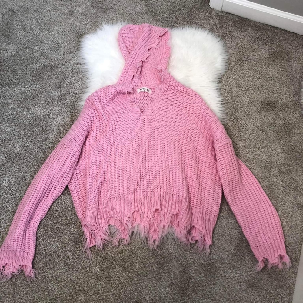 Impressions Distressed hooded sweater - Picture 2 of 2